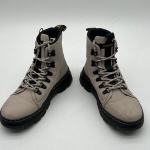 Dr Martens Combs W Parchment Beige Canvas Lace Up Boots Womens Size 8 UK 6